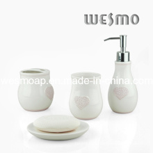 Coordonnées de bain en porcelaine avec décoration en forme de coeur (WBC0606B)